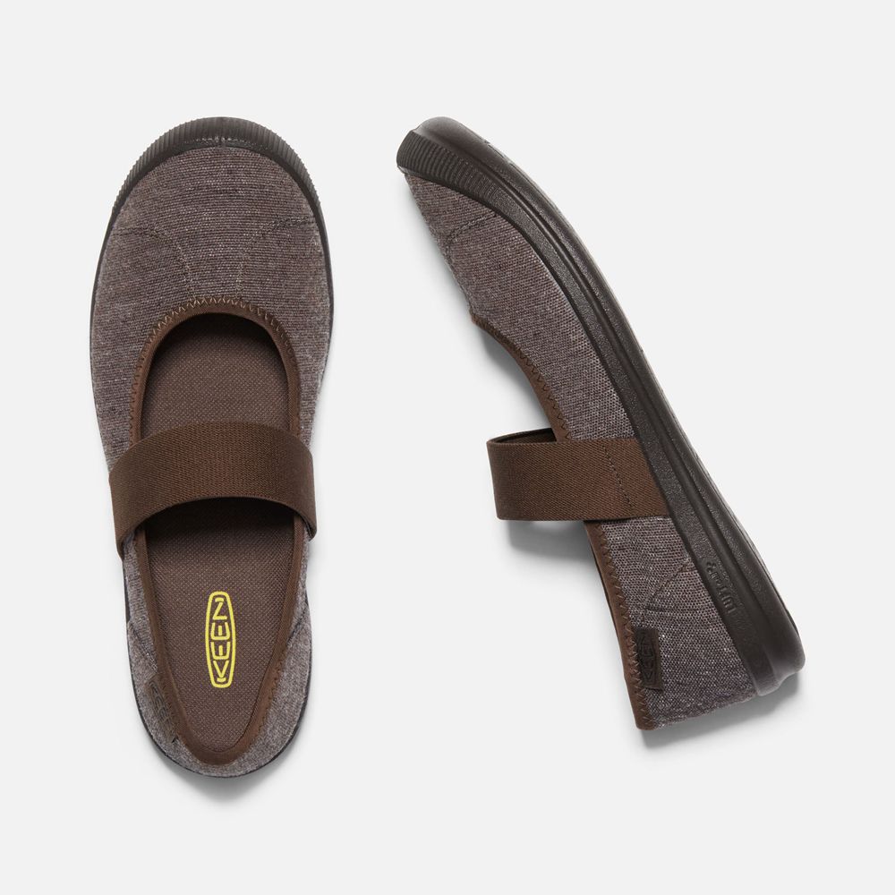 Keen Slip-On Kadın Kahverengi - Lorelai Mary Jane Kanvas Shoess - Türkiye QDZP78201